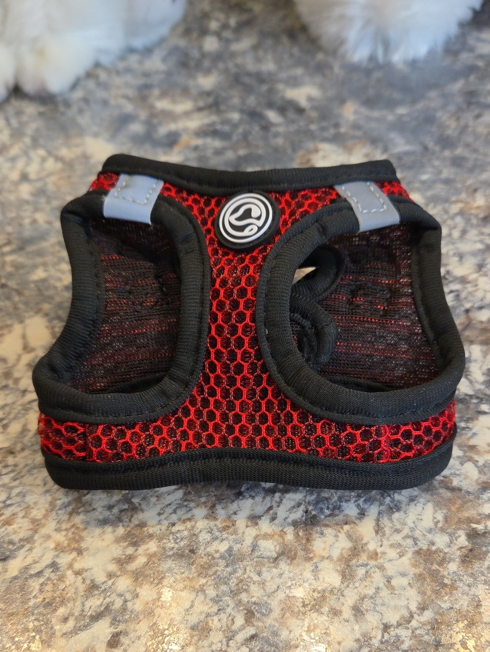 Small Pets Red Mesh Harness with Reflective Trim